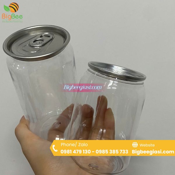 Lon nhựa pet nắp nhôm xé/ lon nhựa pet nắp nhôm bật Lon nhựa pet nắp nhôm xé/ lon nhựa pet nắp nhôm bật