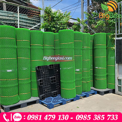 nhựa mắt cáo màu xanh lá khổ 2m