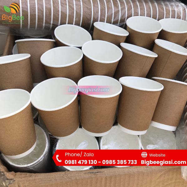 Ly giấy kraft nâu 2 lớp chống nóng, lạnh Ly giấy kraft nâu 2 lớp chống nóng, lạnh