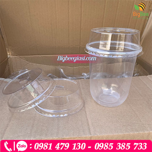 Ly nhựa PP đáy bầu 500ml nắp vuông  Ly nhựa PP đáy bầu 500ml nắp vuông
