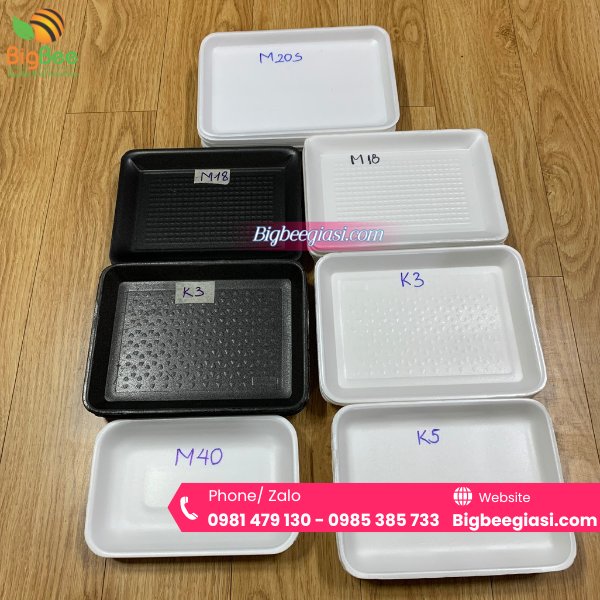 Một số kích cỡ lớn của khay xốp Một số kích cỡ lớn của khay xốp