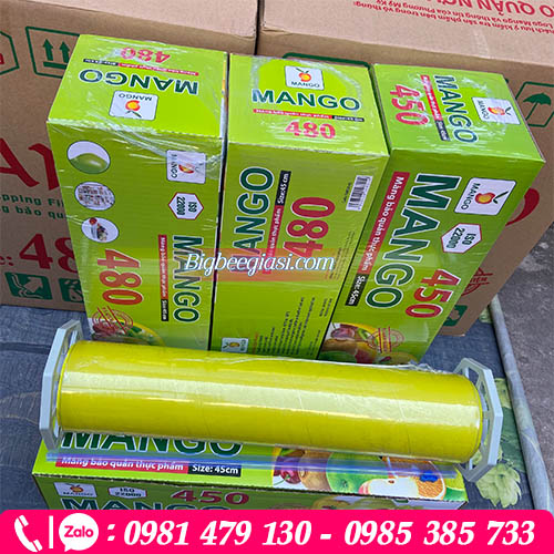 Màng bọc thực phẩm mango 480x45cm cuộn lớn  Màng bọc thực phẩm mango 480x45cm cuộn lớn