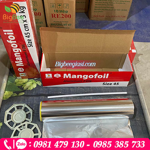 Màng nhôm bọc thực phẩm mango 45cm x3kg chính hãng chất lượng Màng nhôm bọc thực phẩm mango 45cm x3kg chính hãng chất lượng