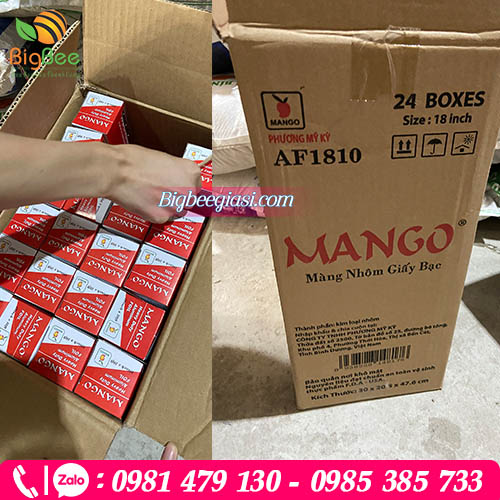 Màng nhôm nướng mango AF1810: 24 hộp/ thùng Màng nhôm nướng mango AF1810: 24 hộp/ thùng