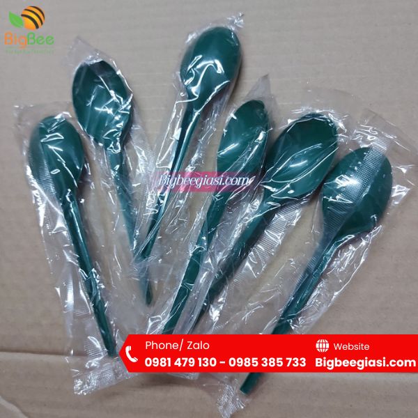 Muỗng nhựa bọc màng dùng 1 lần Muỗng nhựa bọc màng dùng 1 lần