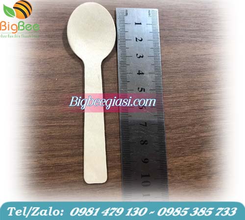 muỗng gỗ đầu tròn 10cm