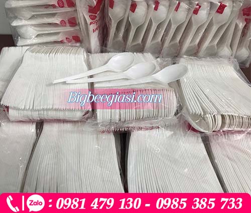 Muỗng nhựa trắng giá sỉ