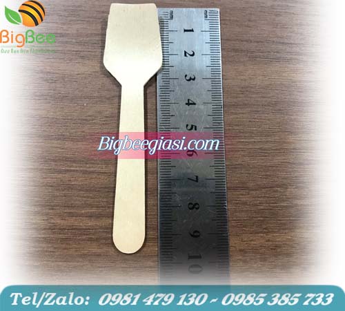 muỗng gỗ đầu vuông 9.5 cm