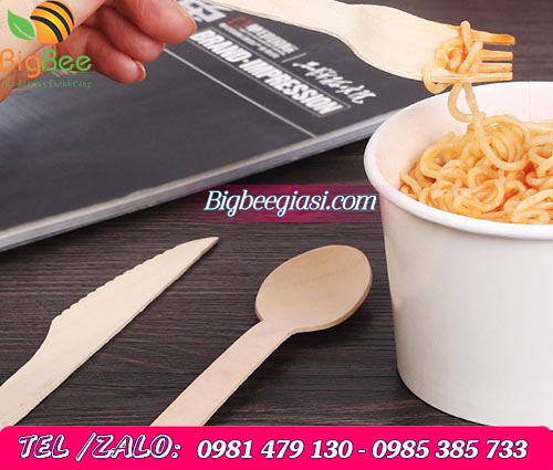 nĩa gỗ dùng 1 lần ăn mỳ