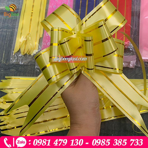 mẫu nơ rút màu vàng mẫu nơ rút màu vàng