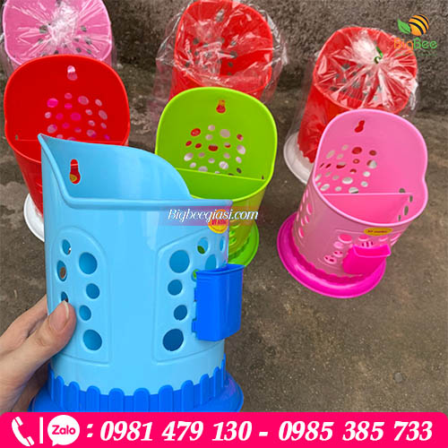 Ống đựng đũa bằng nhựa 2 ngăn hình tròn Ống đựng đũa bằng nhựa 2 ngăn hình tròn