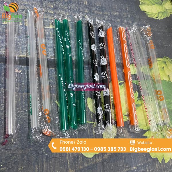 Ống hút trà sữa, nước ép bọc màng, nhận in logo theo yêu cầu Ống hút trà sữa, nước ép bọc màng, nhận in logo theo yêu cầu