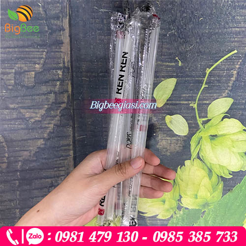 Ống hút bọc màng phi 8 màu trắng in logo Ống hút bọc màng phi 8 màu trắng in logo