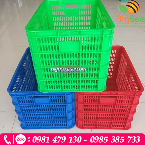 Rổ nhựa chữ nhật đựng trái cây, hàng hóa