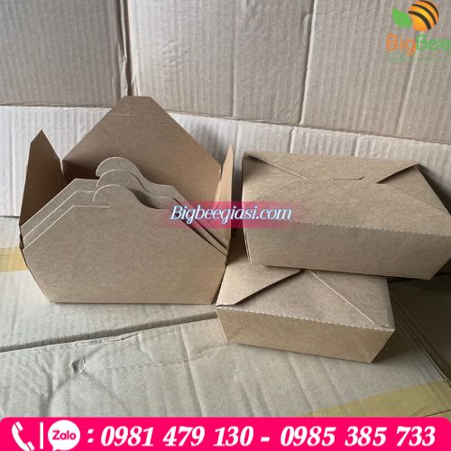 Hộp giấy kraft nắp gài vệ sinh an toàn tiện lợi Hộp giấy kraft nắp gài vệ sinh an toàn tiện lợi