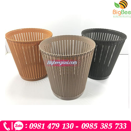 Sọt nhựa giả mây đựng rác tinh tế cho các văn phòng, gia đình Sọt nhựa giả mây đựng rác tinh tế cho các văn phòng, gia đình