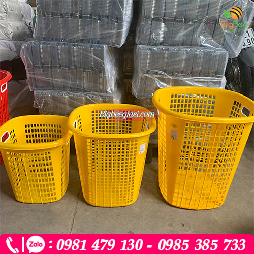 Sọt nhựa vuông tiểu - trung - đại màu vàng Sọt nhựa vuông tiểu - trung - đại màu vàng