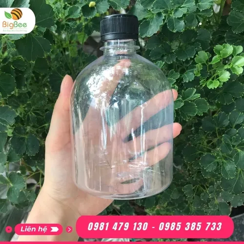 CHAI NHỰA 500ML TRÒN LÙN - CHAI 500ML MẬP Ú