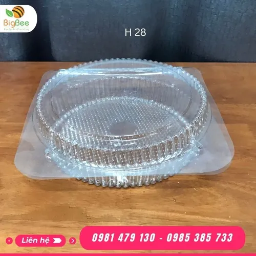 HỘP NHỰA TRÒN H28 ĐỰNG BÁNH BÔNG LAN TRỨNG MUÔI