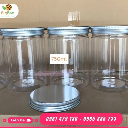 HŨ NHỰA NẮP NHÔM 750ML