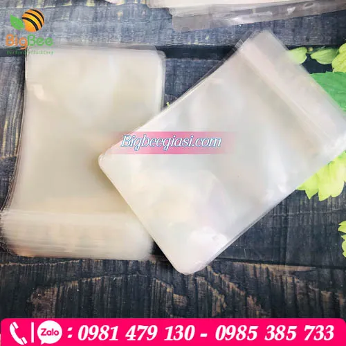 Túi zip trong suốt 2 mặt đáy đứng