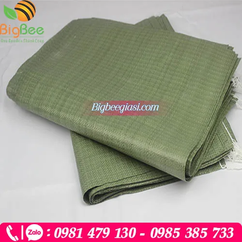 Bao tải dứa MÀU XANH - VÀNG - TRẮNG Kích Thước 60X90 cm