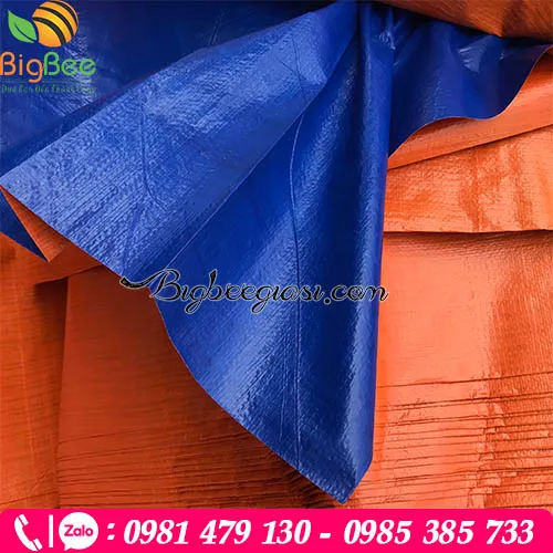 Bạt nhựa màu xanh cam khổ 2m - 3m - 4m - 6m - 8m -10m