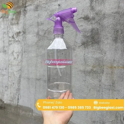 Vỏ chai nhựa đựng cồn có vòi xịt phun sương 1000ml
