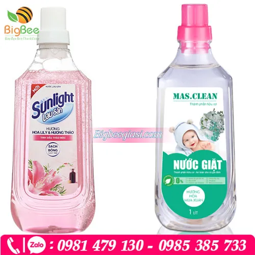 Chai nhựa trong suốt đựng nước lau sàn 1L