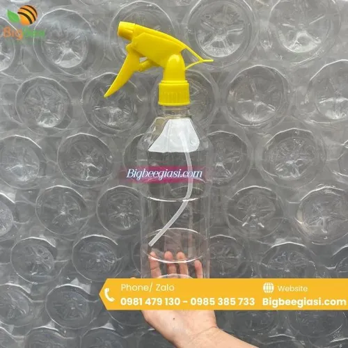 Vỏ chai nhựa đựng cồn có vòi xịt phun sương 1000ml
