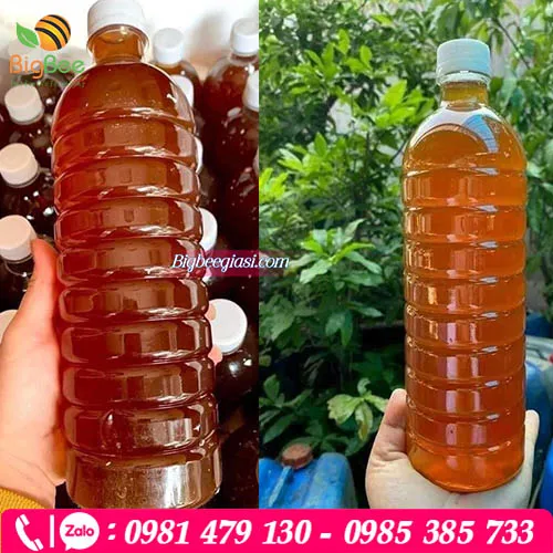 Chai nhựa xoắn đựng mật ong 1L.