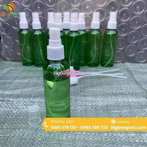 Chai Nhựa PET Xanh Đựng Mỹ Phẩm, Dầu Gội 50ml, 100ml...1000ml, Đủ Các Loại Nắp