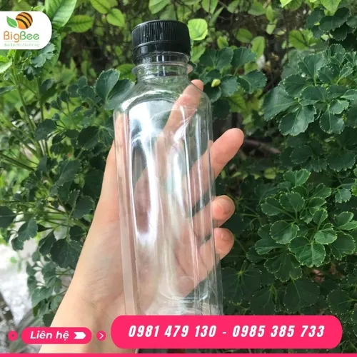 CHAI NHỰA VUÔNG 320ML NẮP ĐEN