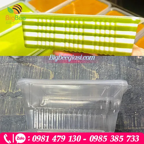 Hộp chữ nhật 500ml - 750ml - 1000ml sọc đựng rau câu