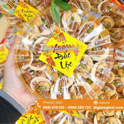 Hộp mica tròn nắp mặt trời T.1375-2 trong suốt đựng bánh kẹo, mứt, quà tết