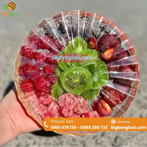 Hộp mica tròn nắp mặt trời T.1375-2 trong suốt đựng bánh kẹo, mứt, quà tết