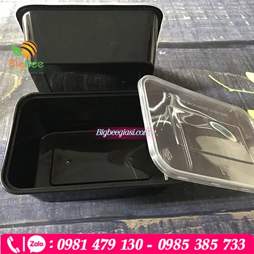 Hộp nhựa chữ nhật màu đen