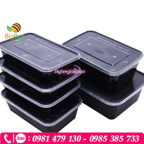 Hộp nhựa chữ nhật màu đen