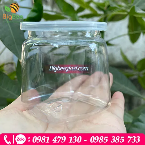Hũ sữa chua vuông 120ml  - Nhựa pet trong dày, an toàn
