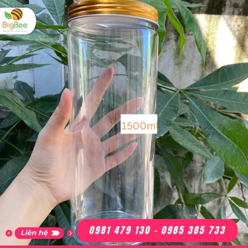 HŨ NHỰA PET NẮP NHÔM 1500ML