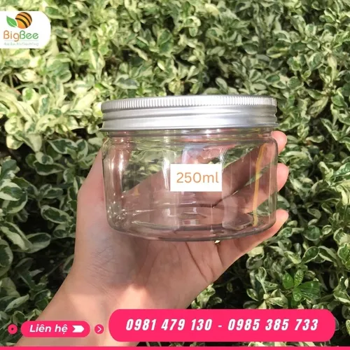 HŨ NHỰA PET NẮP NHÔM 250ML