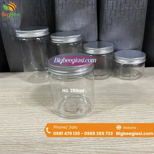 Hũ nhựa pet nắp nhôm 100ml – 200ml – 250ml – 300ml – 350ml