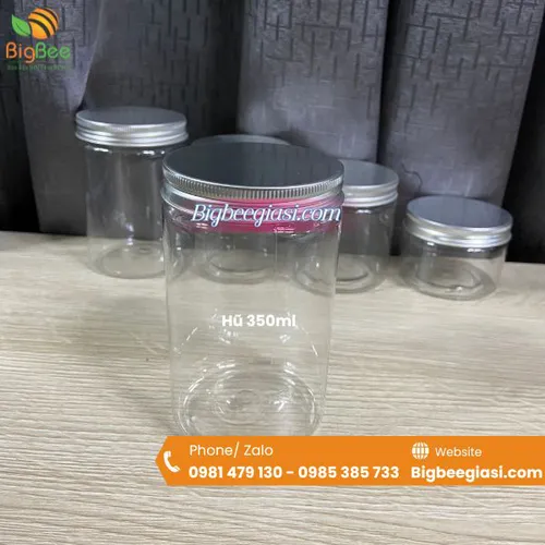Hũ nhựa pet nắp nhôm 100ml – 200ml – 250ml – 300ml – 350ml