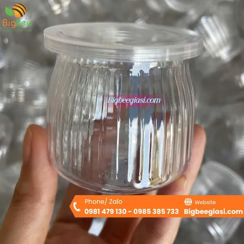 Bán Hũ sữa chua nhựa sọc khía giá rẻ tại HCM