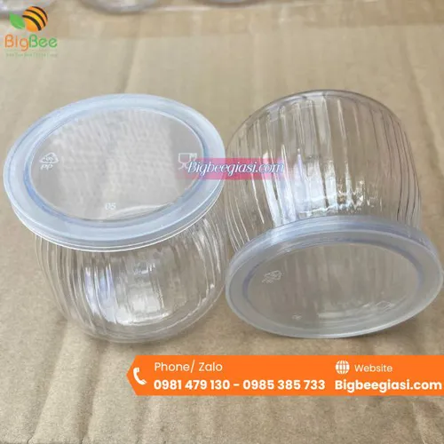 Bán Hũ sữa chua nhựa sọc khía giá rẻ tại HCM