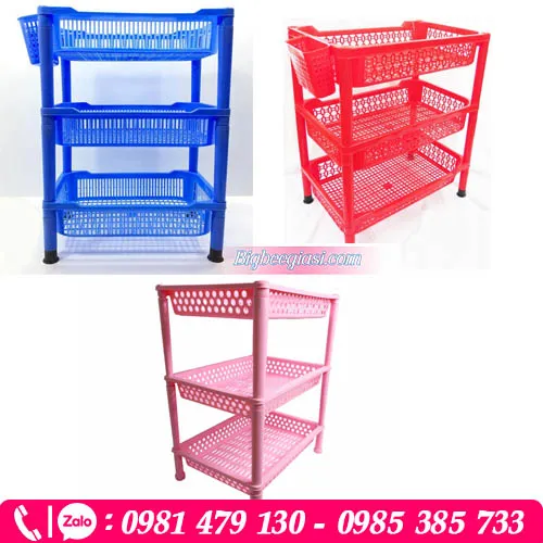 Kệ nhựa 3 tầng đựng chén bát ly cốc