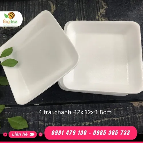 KHAY XỐP 4 TRÁI CHANH MÀU TRẮNG