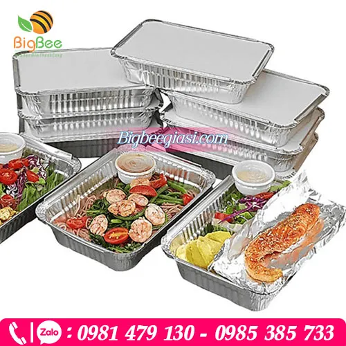 Khay bạc chữ nhật có nắp đậy giá rẻ đựng thực phẩm dùng khi nầu nướng