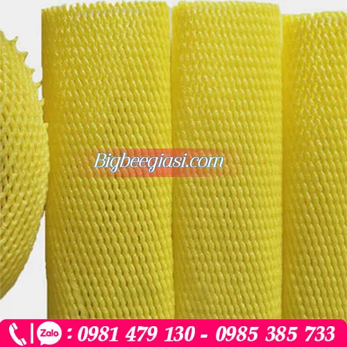 Lưới xốp màu vàng dài 22 cm bọc bơ, dưa, bưởi...