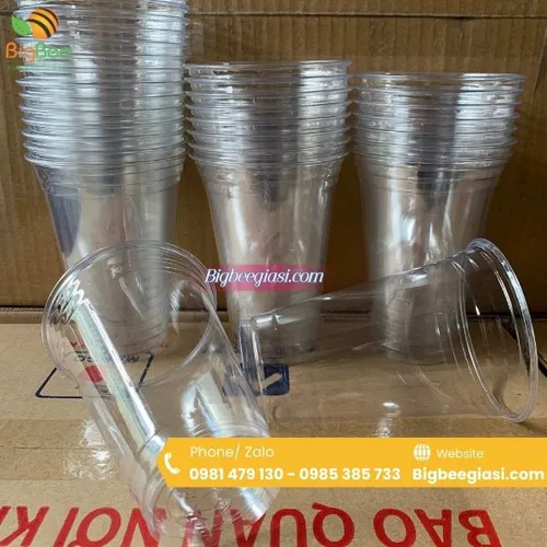 Ly Nhựa PET 500ml trơn phi 98 - Ly Cafe, Sinh Tố, Nước Ép Take Away